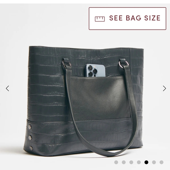 NWT, HAMMITT ANDERSON LARGE TOTE IN BLACK CROCODILE & GUNMETAL HARDWARE - Picture 14 of 16